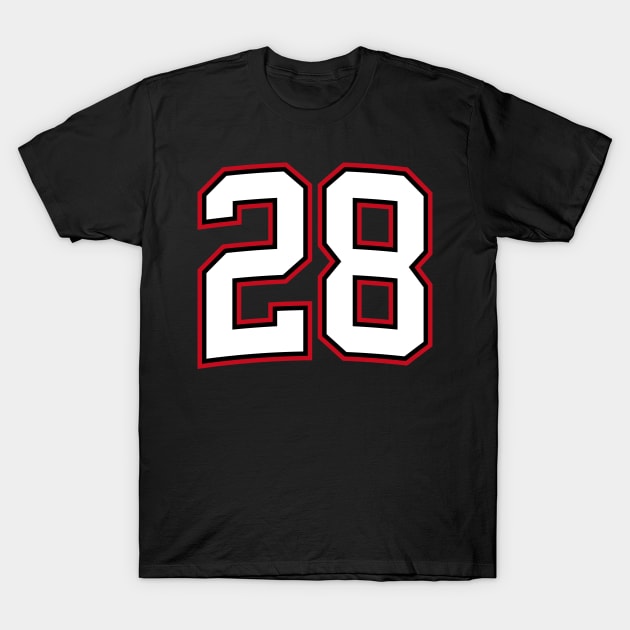 Number Twenty Eight 28 T-Shirt by cowyark rubbark